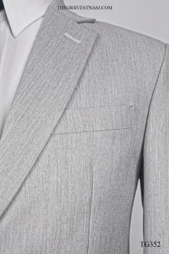 Bộ suit xám trắng gân hai nút TG352